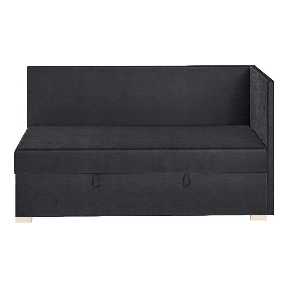 Sötétkék sarok ágyneműtartós gyerekágy matraccal 90x200 cm Flexi – Ghado