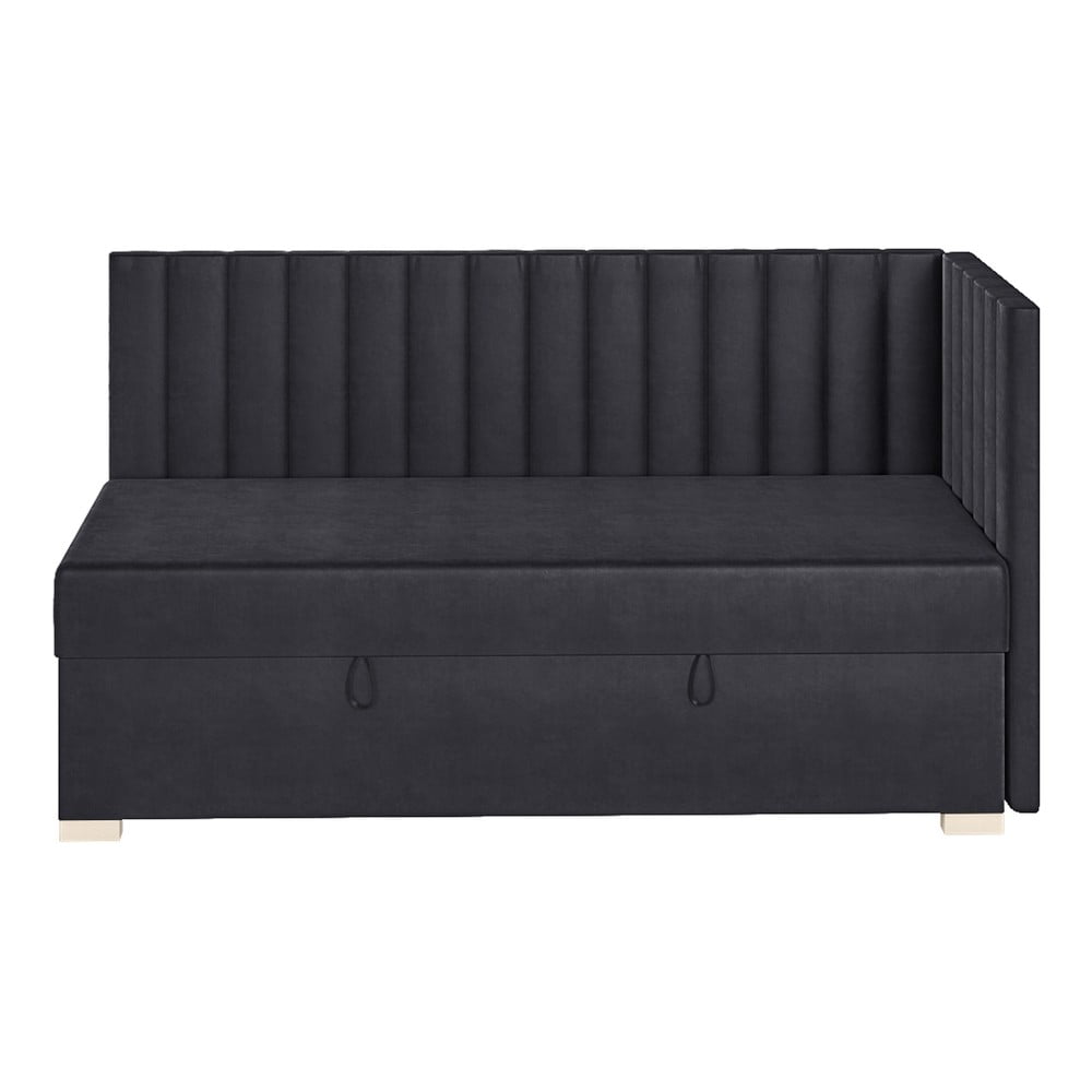 Sötétkék sarok ágyneműtartós gyerekágy matraccal 90x200 cm Snugi – Ghado