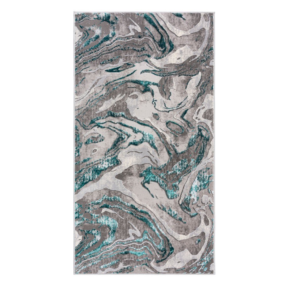 Szürke-türkiz szőnyeg 200x290 cm Marbled – Flair Rugs