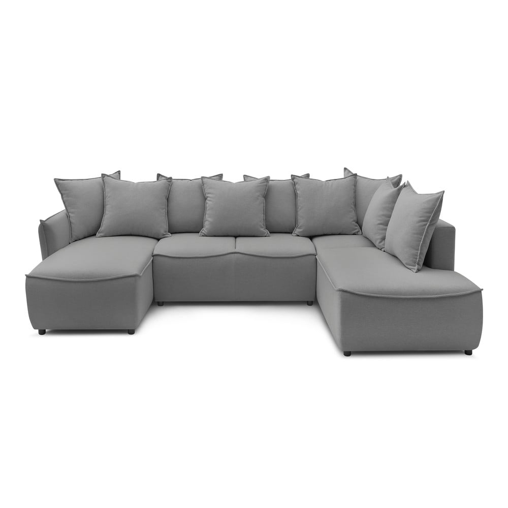 Világosszürke kinyitható sarokkanapé (jobb oldali) Leon – Bobochic Paris