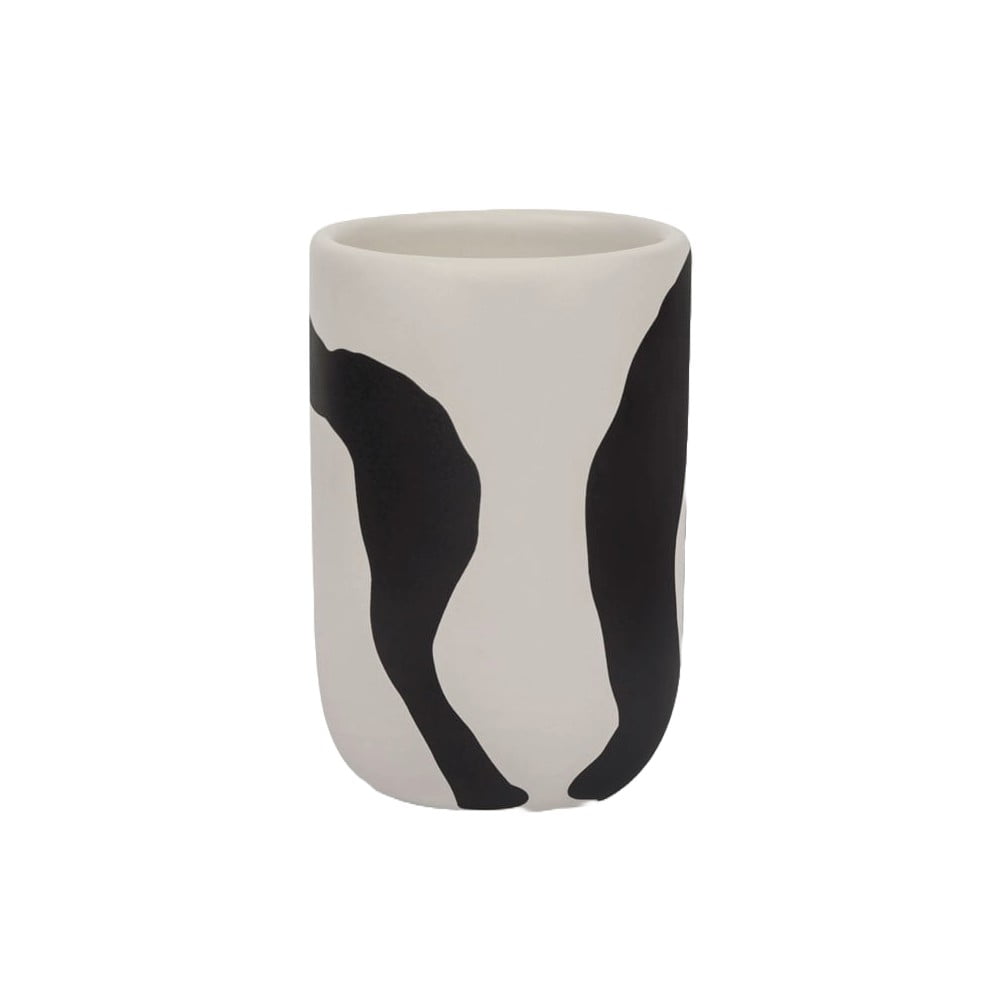 Fekete-fehér kerámia fogkefetartó pohár Icon – Mette Ditmer Denmark