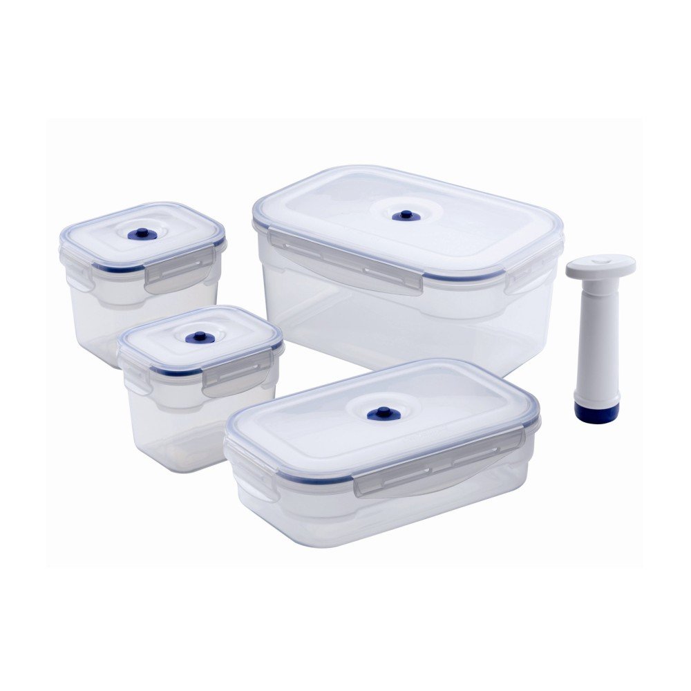 Food Saver 4 db élelmiszer-tároló szett vákuumpumpával - Compactor