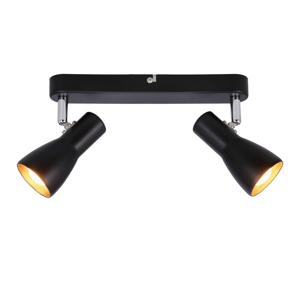 Matt fekete mennyezeti lámpa fém búrával 36x6 cm Picardo – Candellux Lighting