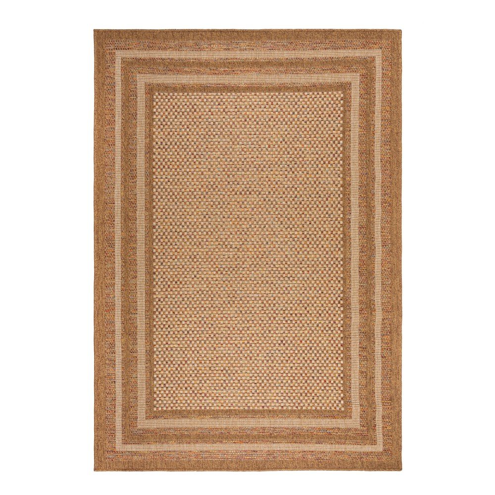 Natúr színű kültéri-beltéri szőnyeg 160x230 cm Layla Border – Flair Rugs
