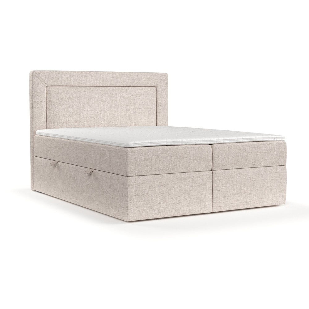 Bézs ágyneműtartós boxspring ágy 180x200 cm Imagine – Maison de Rêve