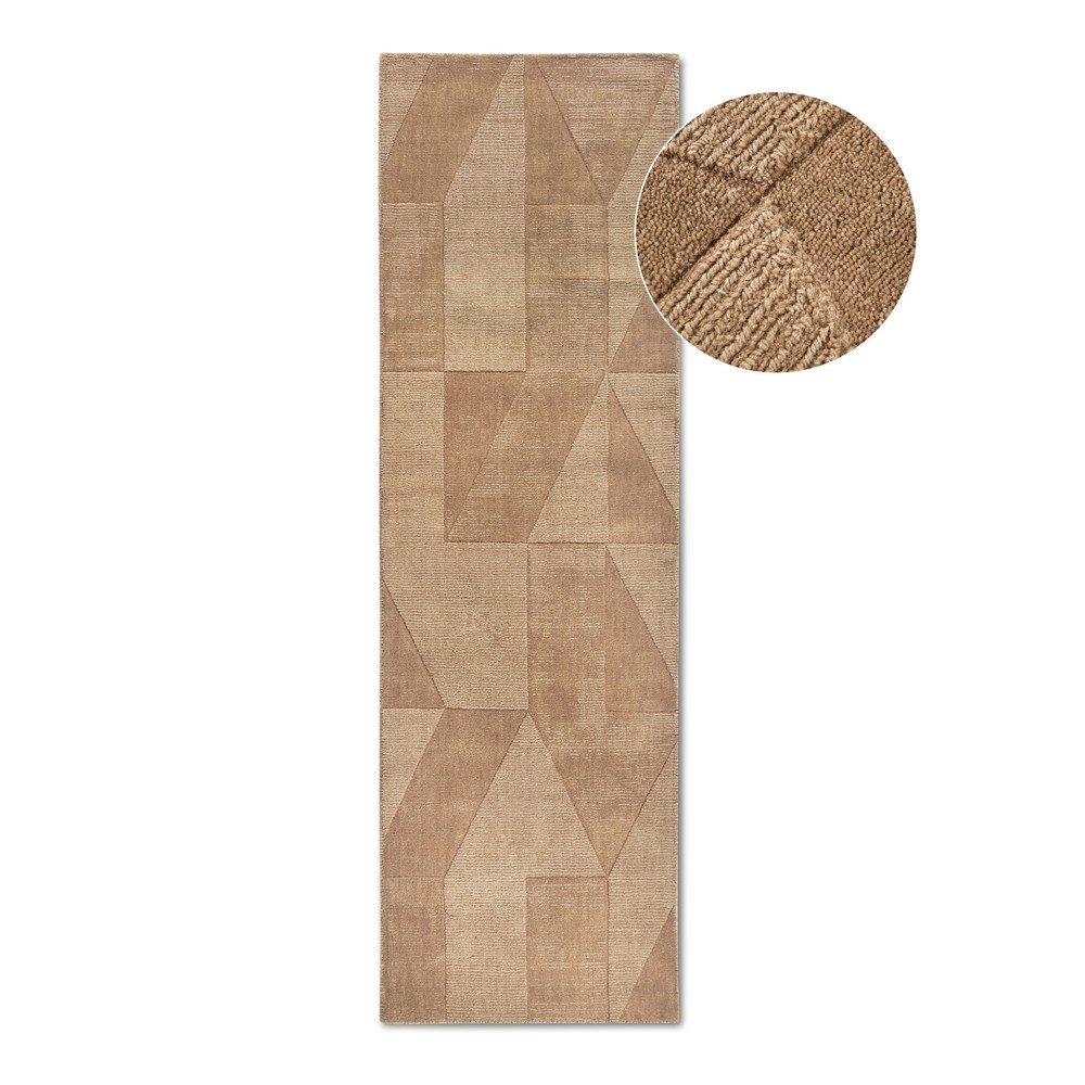 Bézs kézi szövésű gyapjú futószőnyeg 80x250 cm Ursule – Villeroy&Boch