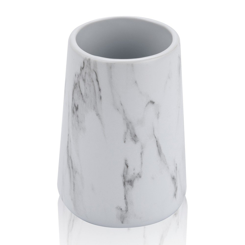 Fehér kerámia fogkefetartó pohár Marble - Tomasucci