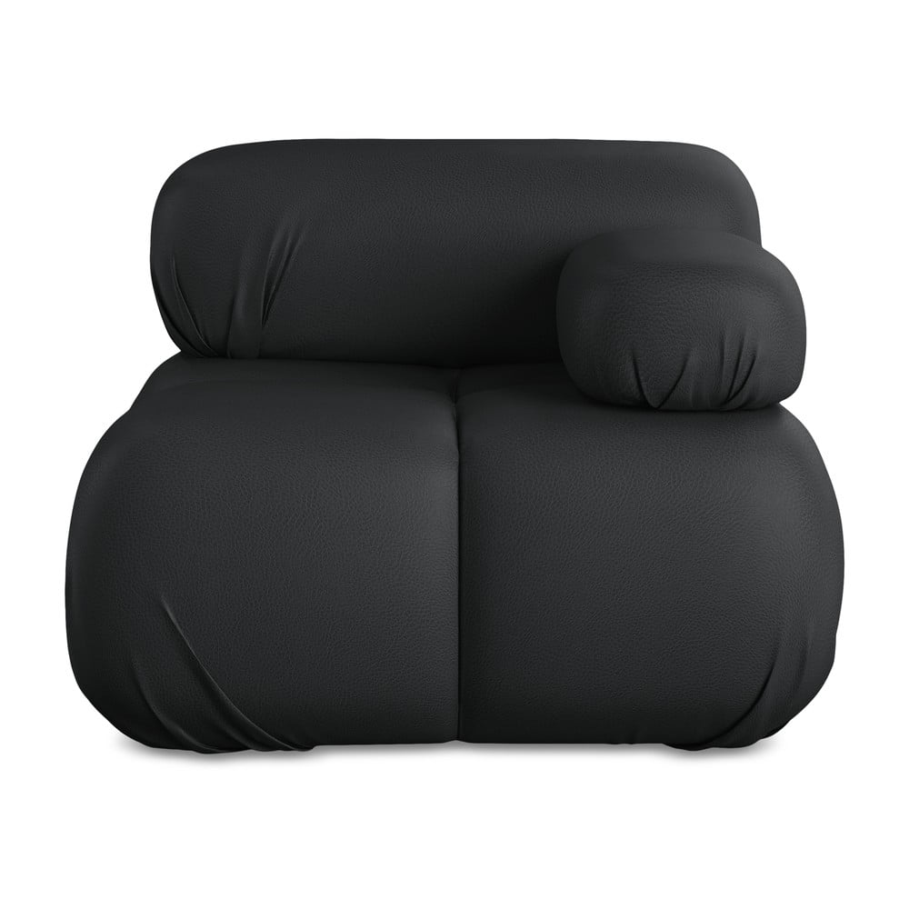 Fekete bőrutánzat kanapé modul (jobb oldali) Lokua – Makamii