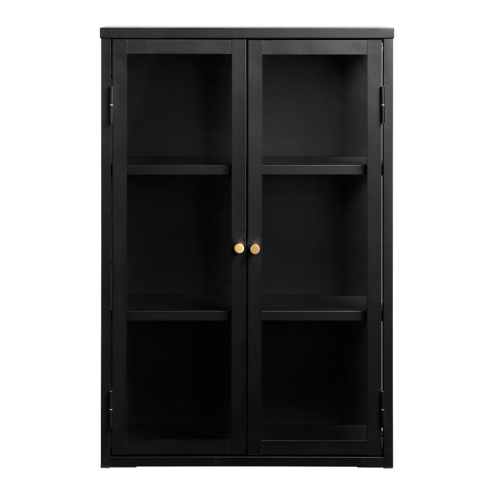 Fekete fém függő tálalószekrény 60x90 cm Carmel – Unique Furniture