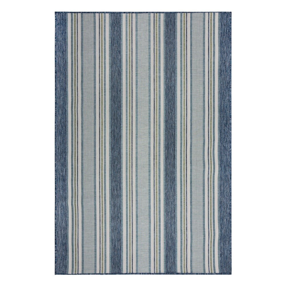 Kékeszöld kültéri-beltéri szőnyeg 120x170 cm Roma Stripe – Flair Rugs