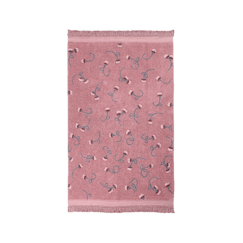 Rózsaszín mosható kézi szövésű pamut gyerek szőnyeg 140x210 cm English Garden Ash Rose – Lorena Canals