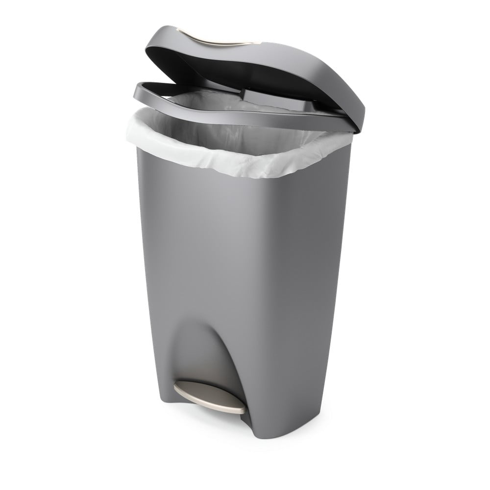 Szürke műanyag pedálos szemetes 50 l Brim – Umbra