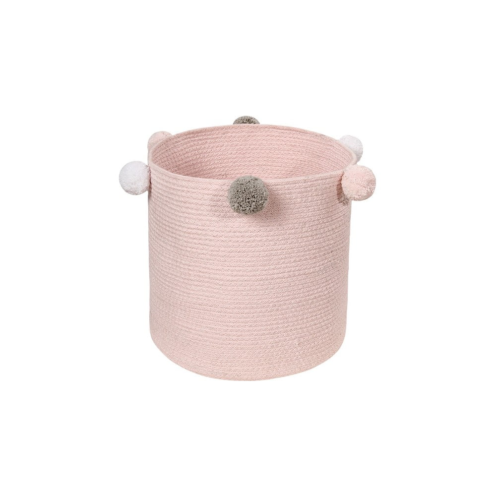 Világos rózsaszín textil játéktároló kosár ø 30x30 cm Bubbly – Lorena Canals