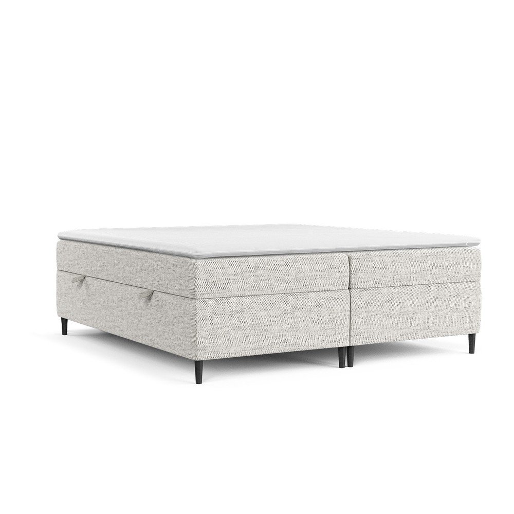 Világosszürke ágyneműtartós boxspring ágy 140x200 cm Araya – Maison de Rêve