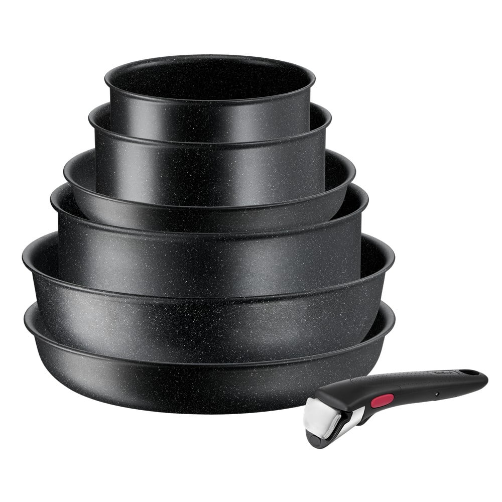Alumínium edény készlet 7 db-os INGENIO Black stone L3998702 – Tefal