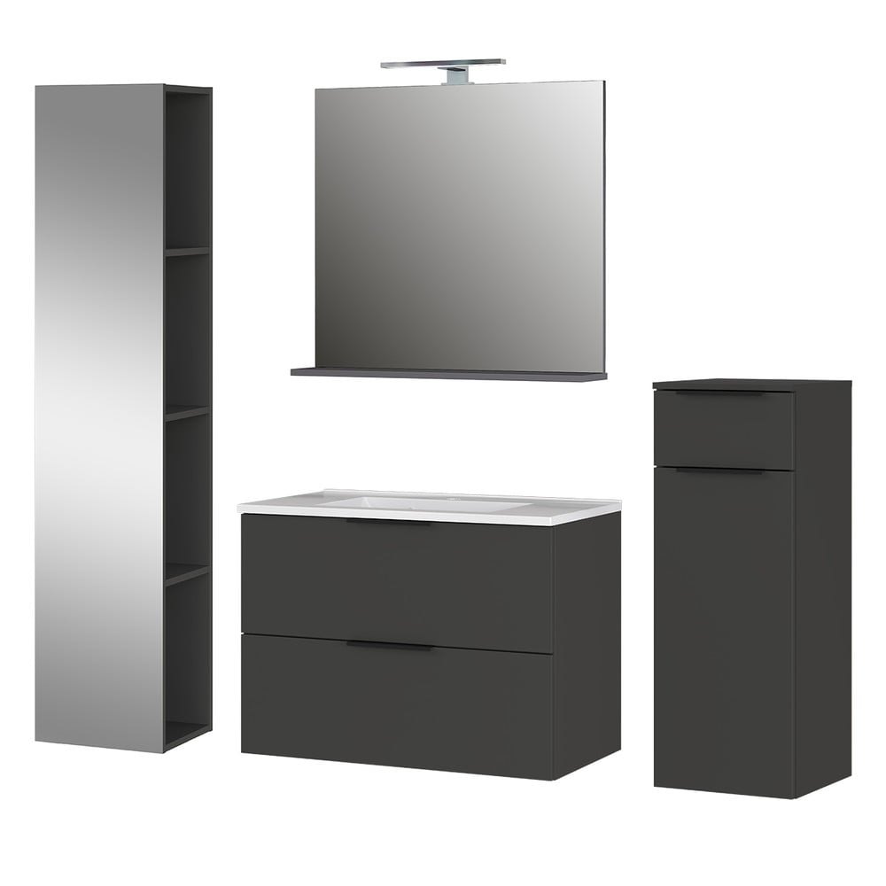 Antracitszürke fürdőszobai bútor szett Crandon – Germania