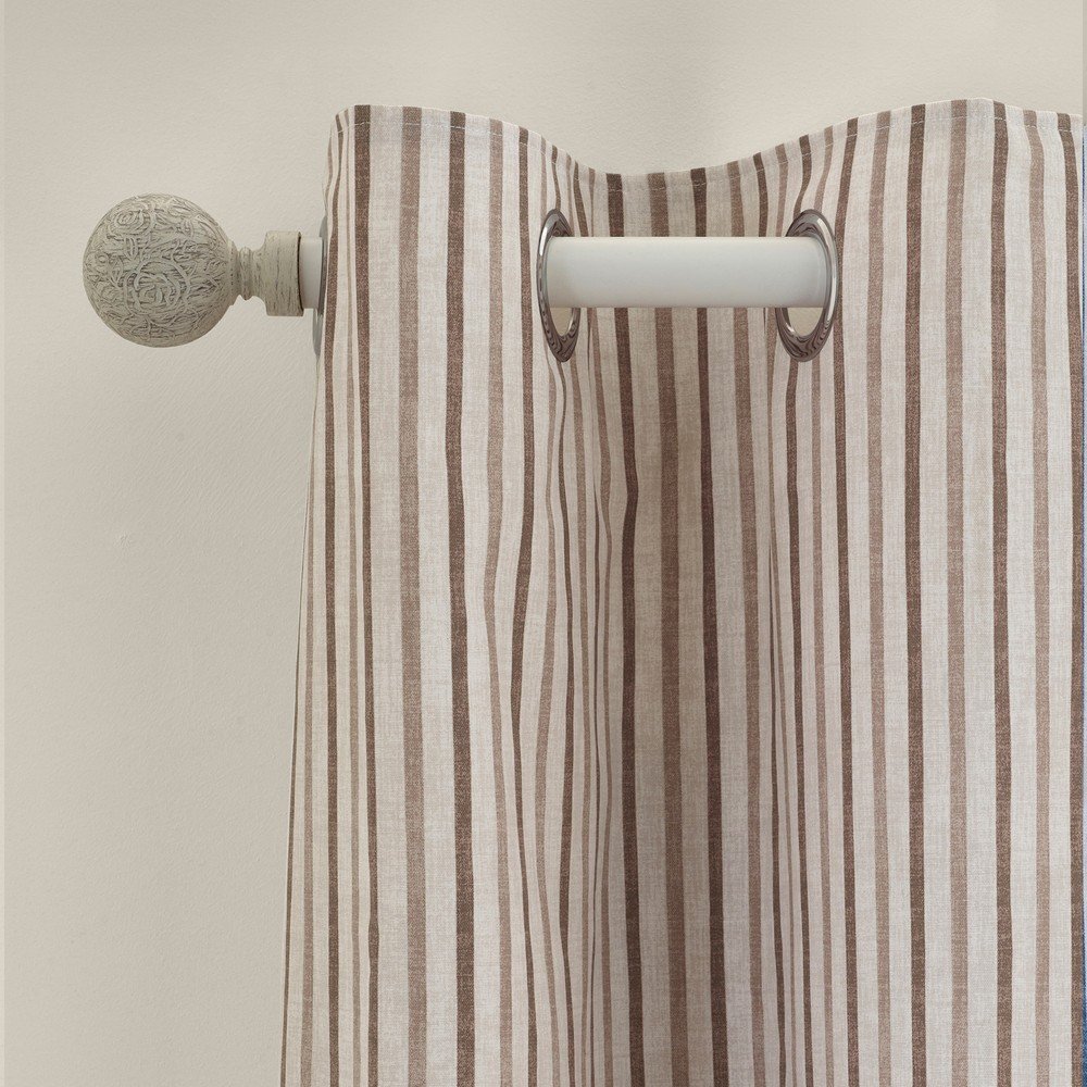 Barna függöny szett 2 db-os 229x229 cm Logan Stripe – Catherine Lansfield