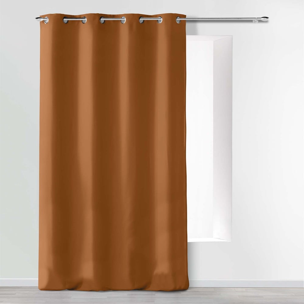 Barna mikroszálas függöny 140x280 cm Absolu – douceur d'intérieur