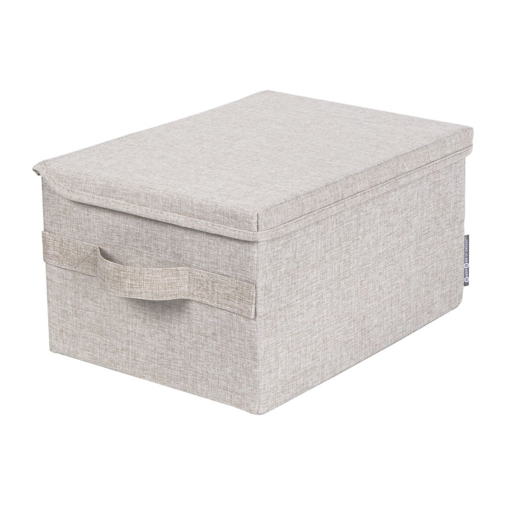 Bézs fedeles textil tárolódoboz 35x19x26 cm Soft Storage – Bigso Box of Sweden