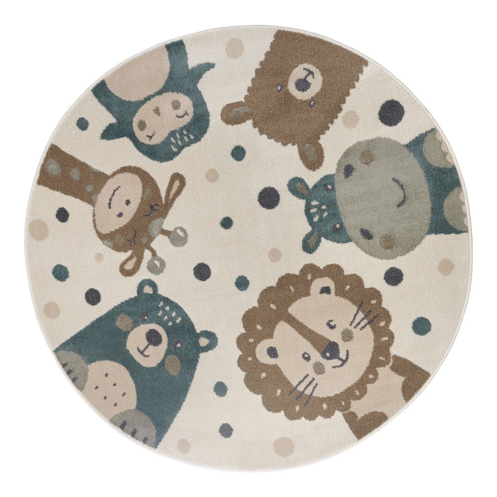 Bézs gyerek szőnyeg ø 100 cm Animal Party – Hanse Home