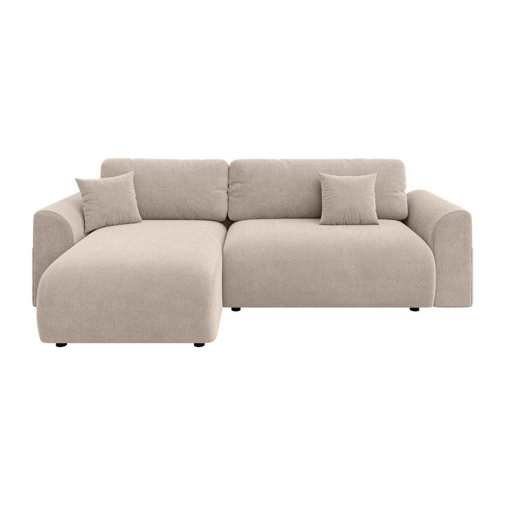 Bézs kinyitható sarokkanapé (variálható) Lorine – Ropez