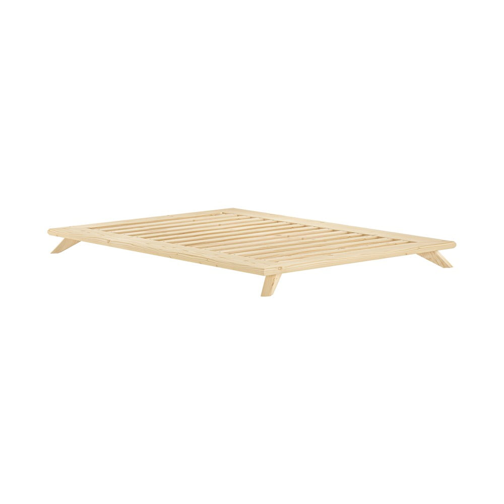 Borovi fenyő franciaágy ágyráccsal 140x200 cm Senza – Karup Design