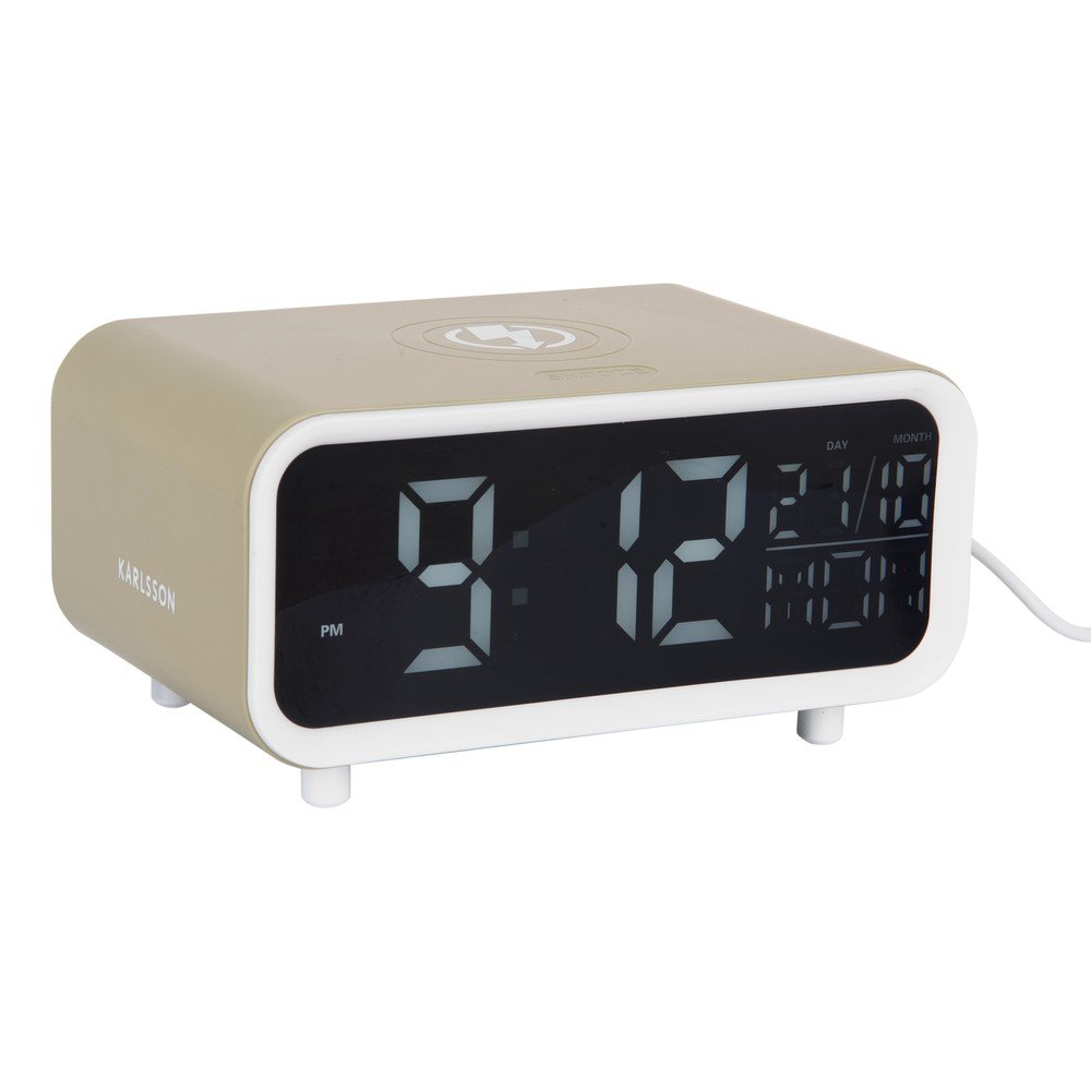 Digitális ébresztőóra vezeték nélküli töltővel Chunky LED – Karlsson