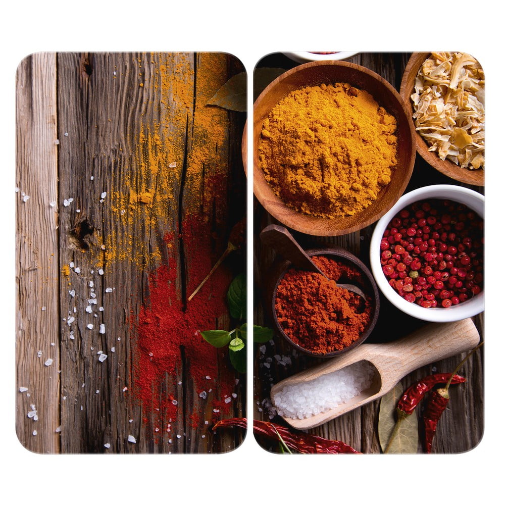 Edzett üveg tűzhely fedőlap szett 2 db-os 30x52 cm Spices – Wenko