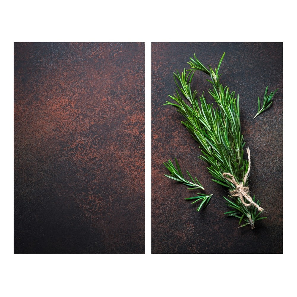 Edzett üveg tűzhely fedőlap szett 2 db-os 52x30 cm Rosemary – Allstar