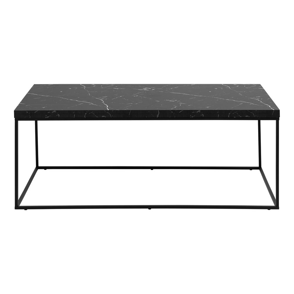 Fekete dohányzóasztal márvány dekoros asztallappal 55x110 cm Barossa – Actona