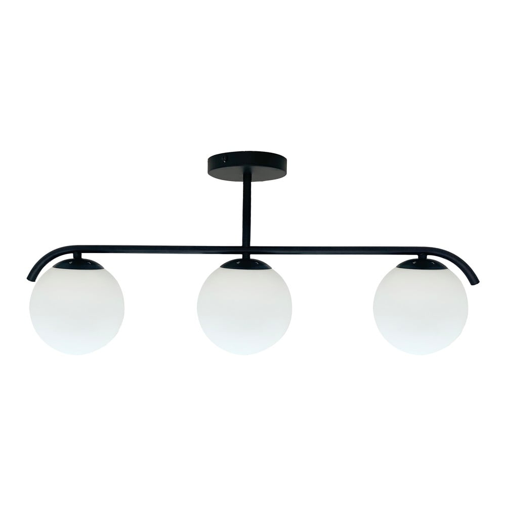 Fekete-fehér mennyezeti lámpa üveg búrával 15x69