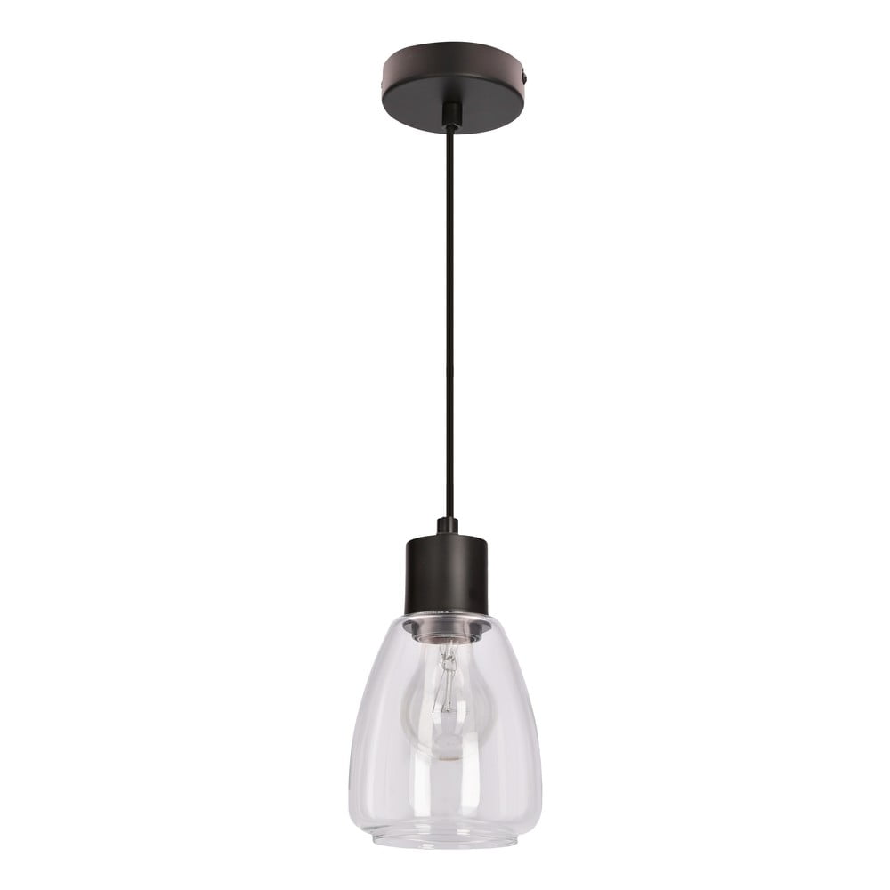 Fekete függőlámpa üveg búrával ø 12 cm Moldo – Candellux Lighting