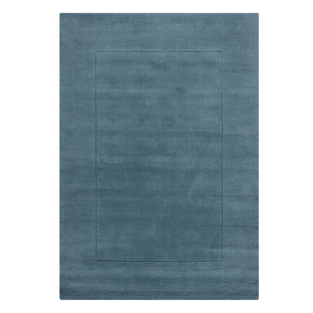 Kék kézi szövésű gyapjú szőnyeg 160x230 cm Textured Wool Border – Flair Rugs