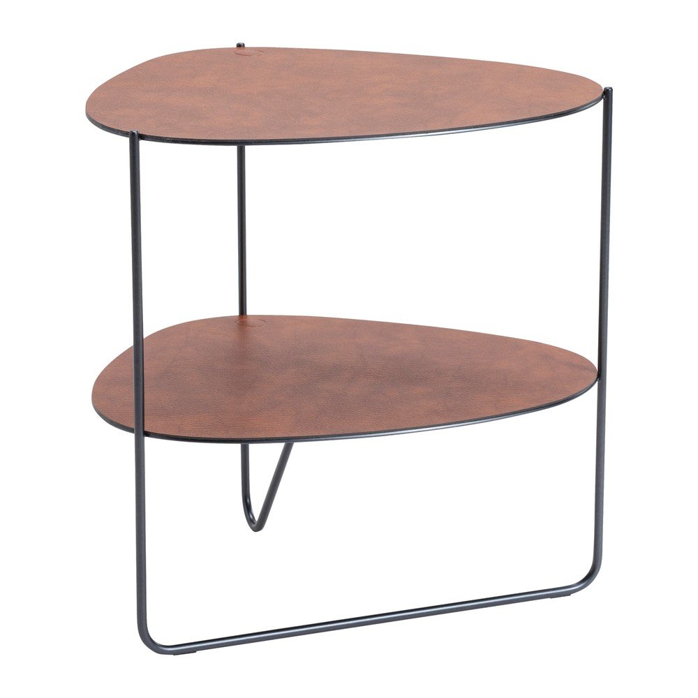 Konyakbarna fém dohányzóasztal 37x44 cm Curve Double Bull – LIND DNA