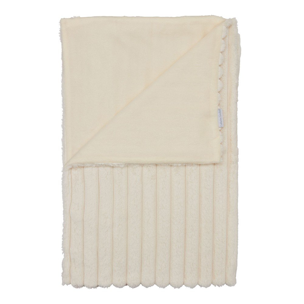 Krémszínű mikroplüss takaró 130x170 cm Cosy Ribbed – Catherine Lansfield