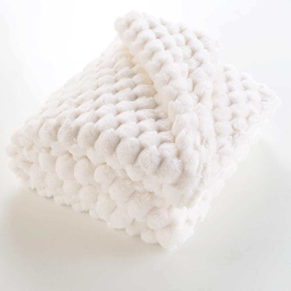 Krémszínű mikroplüss takaró 180x220 cm Frosty – douceur d'intérieur