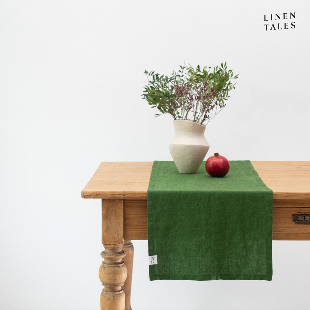 Len asztali futó 40x200 cm True Green – Linen Tales