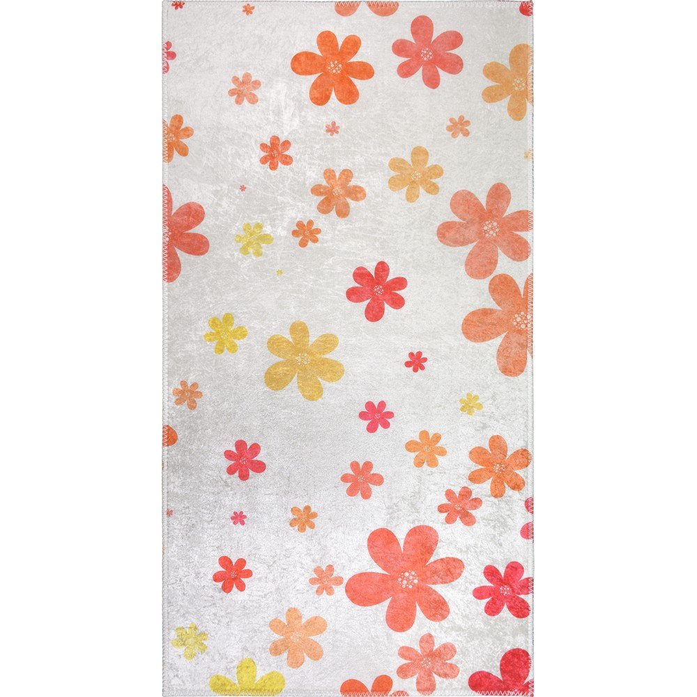 Narancssárga-elefántcsont színű mosható futószőnyeg 80x200 cm Fall Flowers – Vitaus