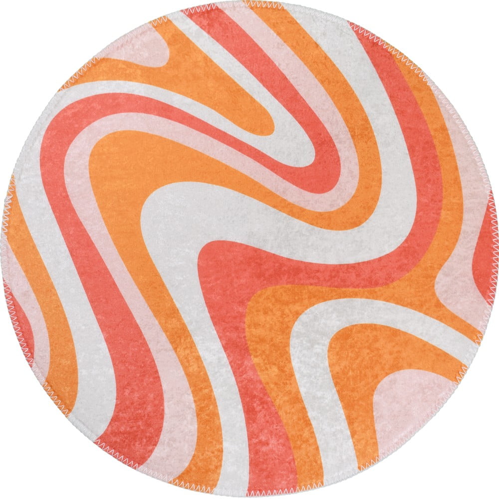 Narancssárga mosható kerek szőnyeg ø 120 cm Colors of Joy – Vitaus