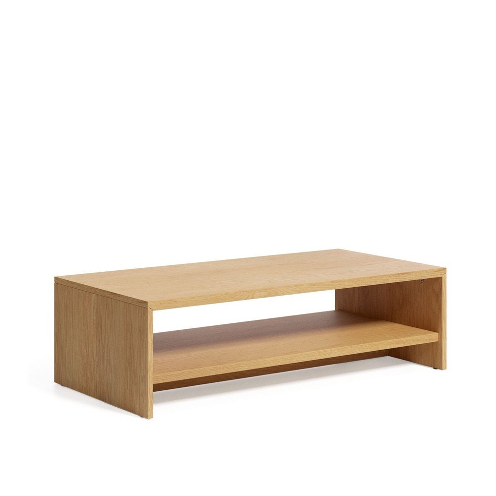 Natúr színű dohányzóasztal tölgyfa dekorral 60x120 cm Abilen – Kave Home