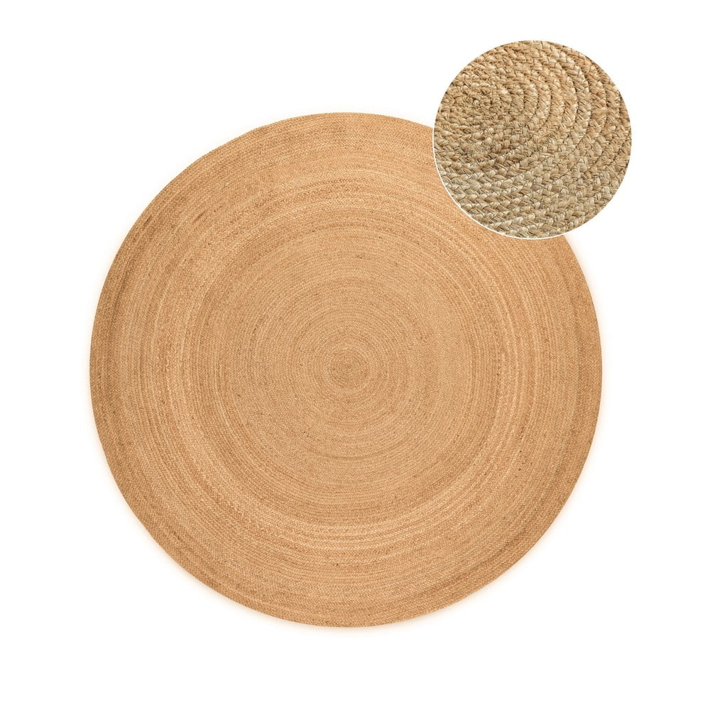 Natúr színű kétoldalas juta kerek szőnyeg ø 140 cm Braided Gold – Hanse Home