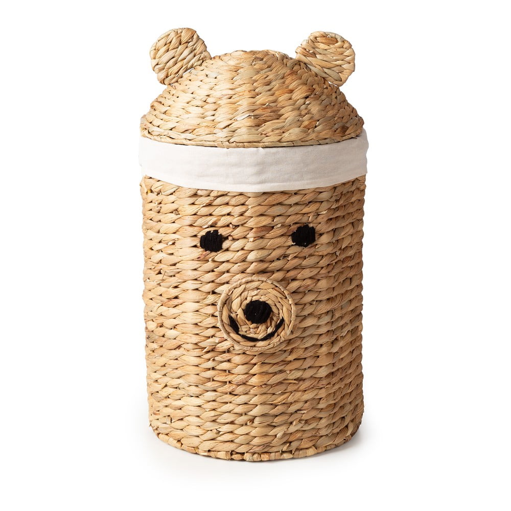Natúr színű vízijácint játéktároló kosár ø 30x56 cm Bear – Compactor