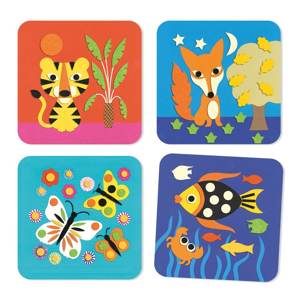 Naturaleza készlet 4 db nemez állatos képhez - Djeco