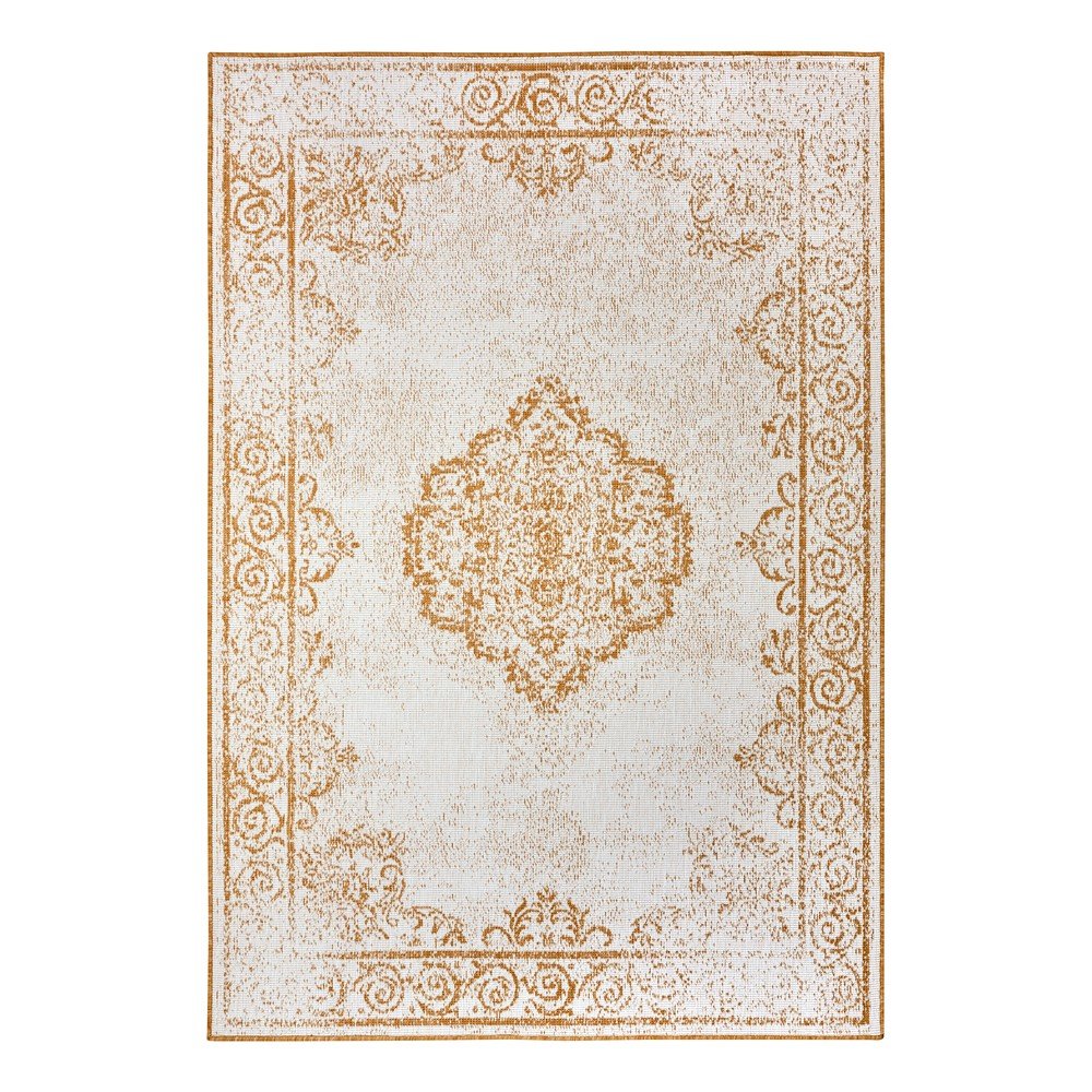 Okkersárga-fehér kültéri szőnyeg 160x230 cm Cebu – NORTHRUGS