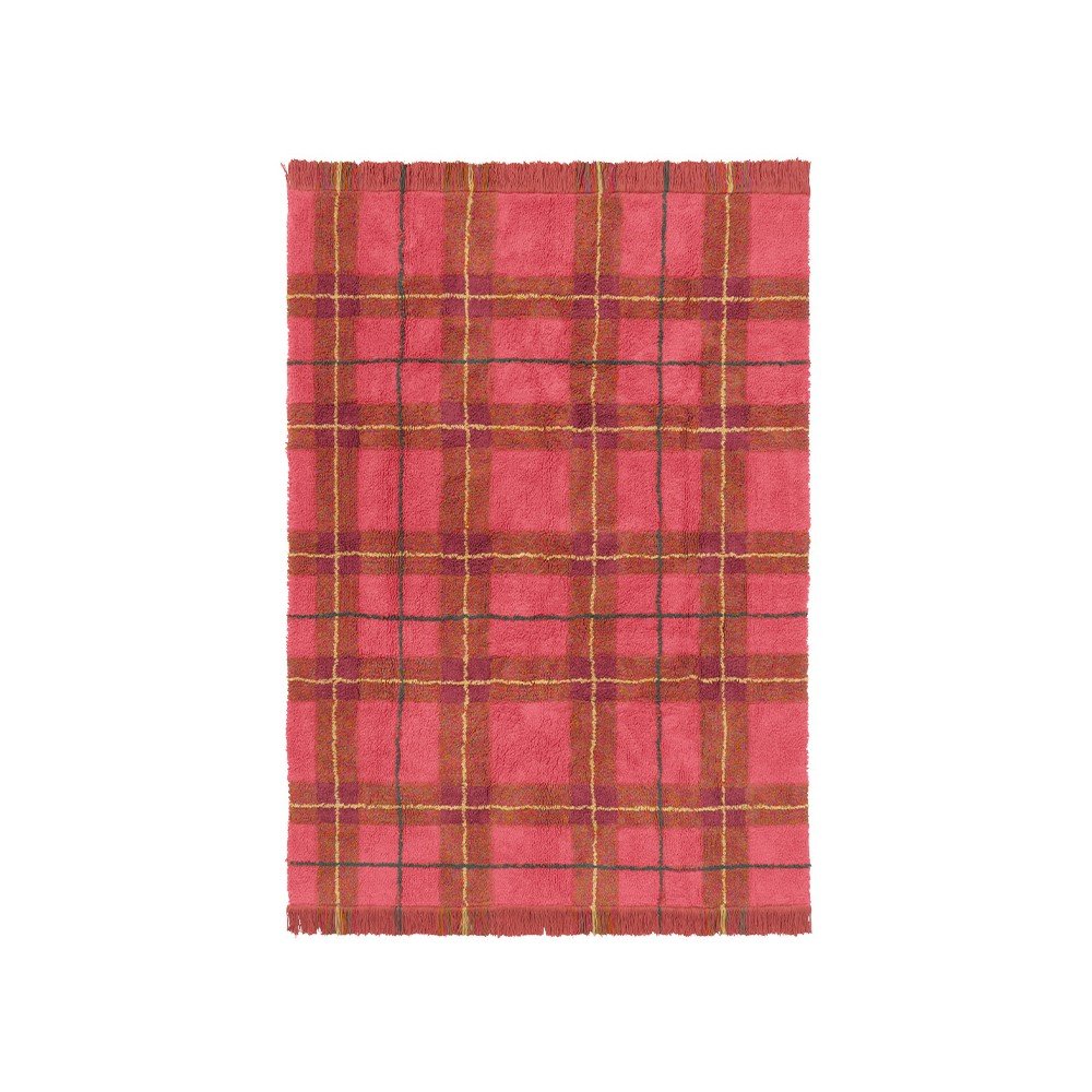 Piros mosható-kézi szövésű pamut szőnyeg 90x120 cm Tartan Vintage Red – Lorena Canals