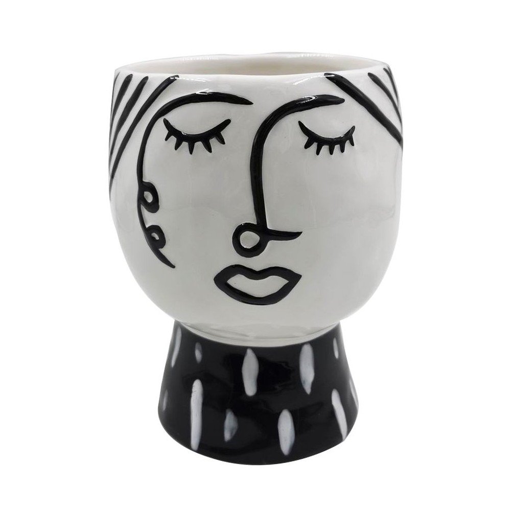 Pot Face fekete-fehér porcelán váza - Mauro Ferretti