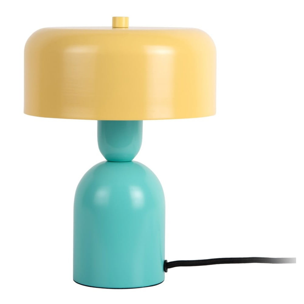 Sárga-türkiz asztali lámpa (magasság 24 cm) Double Funky – Leitmotiv