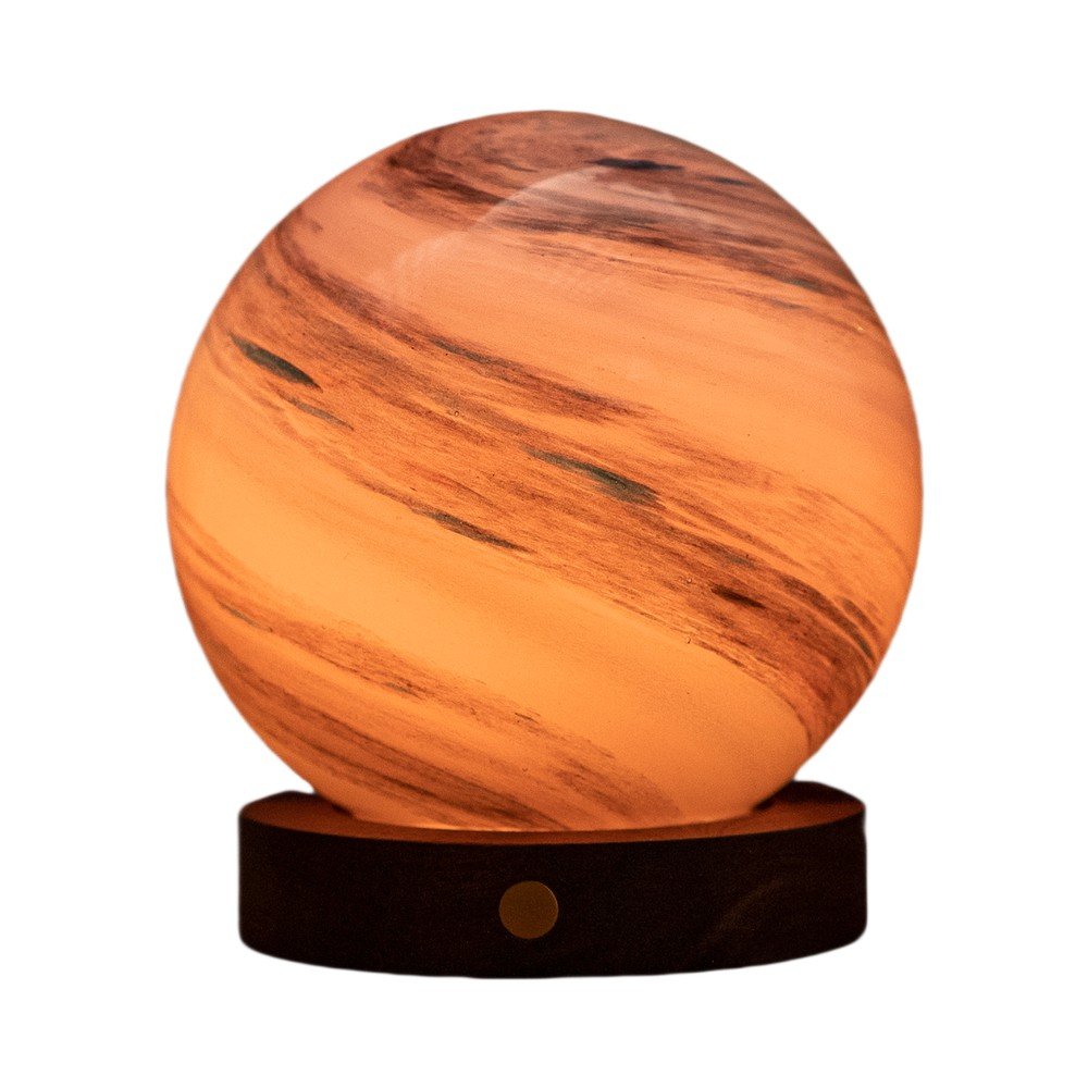 Sötét natúr színű LED asztali lámpa üveg búrával (magasság 13 cm) Polar Cloud – Gingko