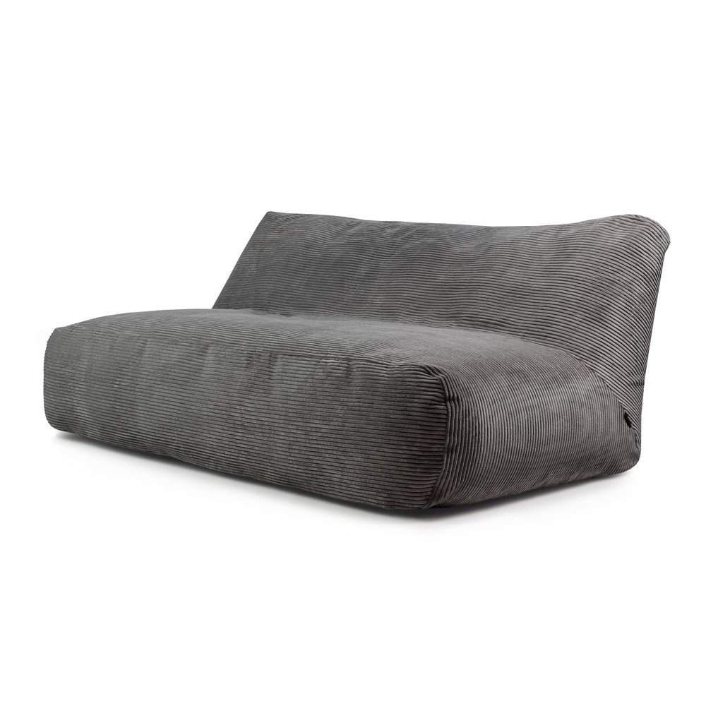 Sötétszürke kordbársony babzsákfotel Sofa Tube 190 – SLOWDOWN