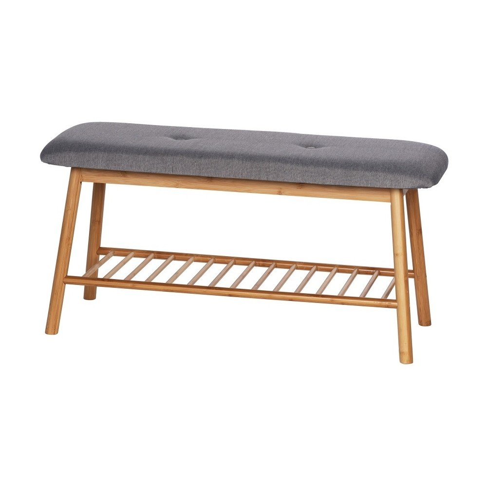 Szürke-barna bambusz ülőkés cipőtartó Bahari – Wenko